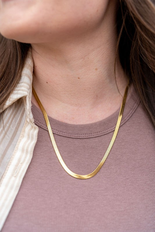 Luxe Gold Herringbone Chain - 20in